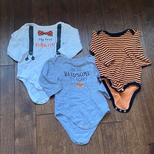 Halloween and Striped Kids Bodysuit Set